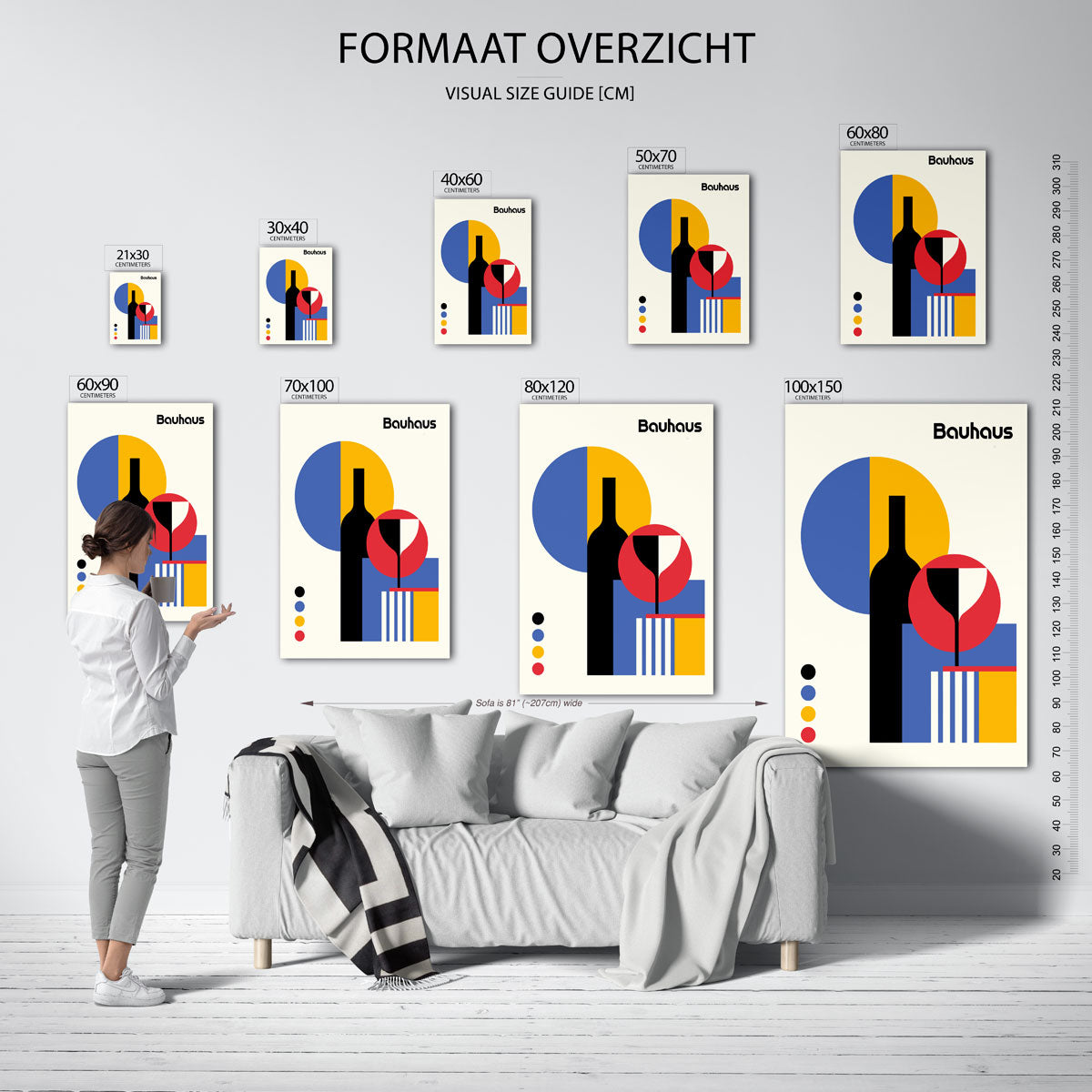 Vormen en vlakkenspel – geometrische poster in Bauhaus-stijl van WallArtistic