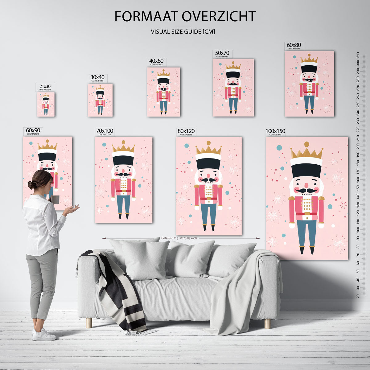 Notenkraker op roze – staande muurposter voor de kinderkamer