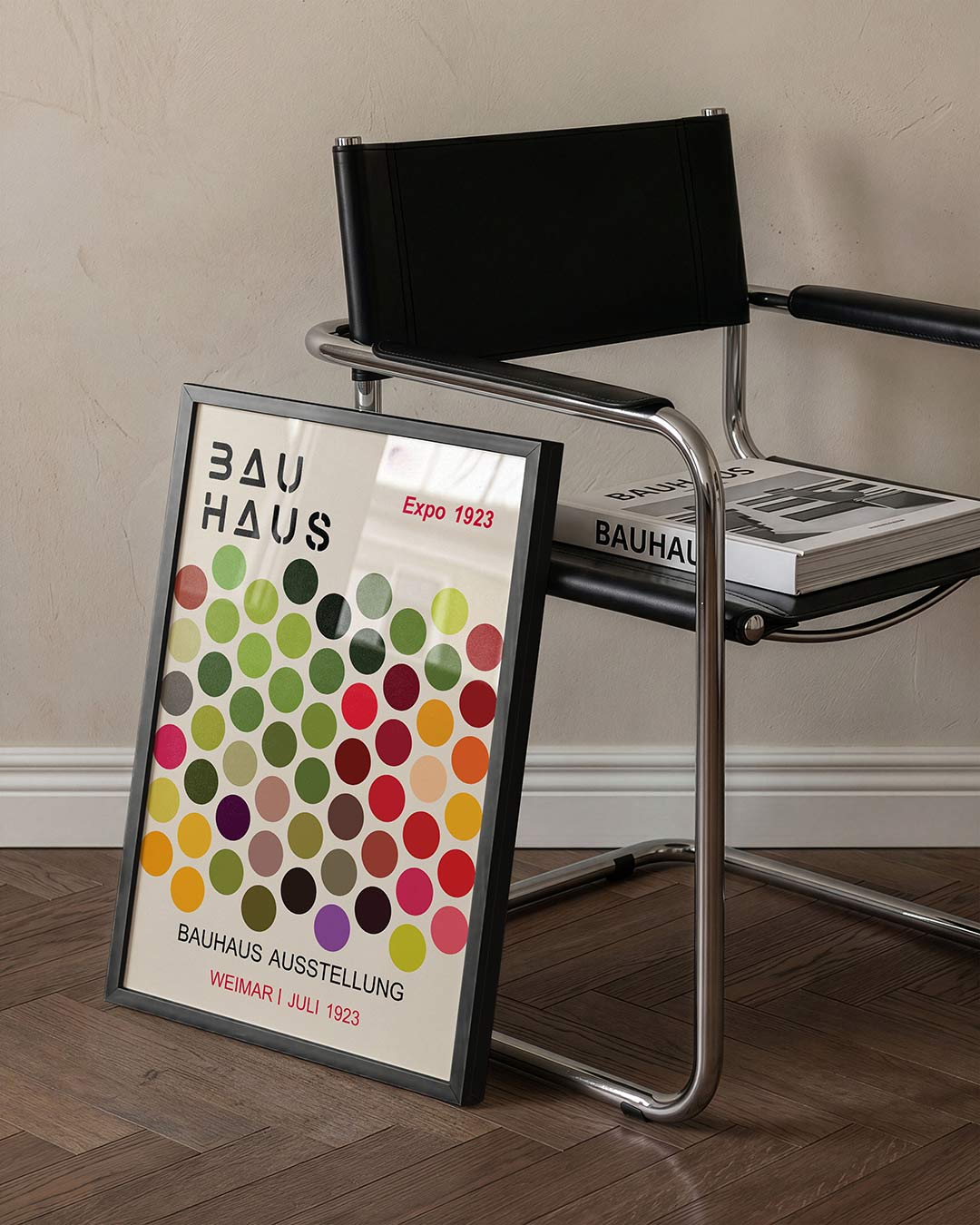 Vorm en kleur – staande Bauhaus poster voor aan de muur