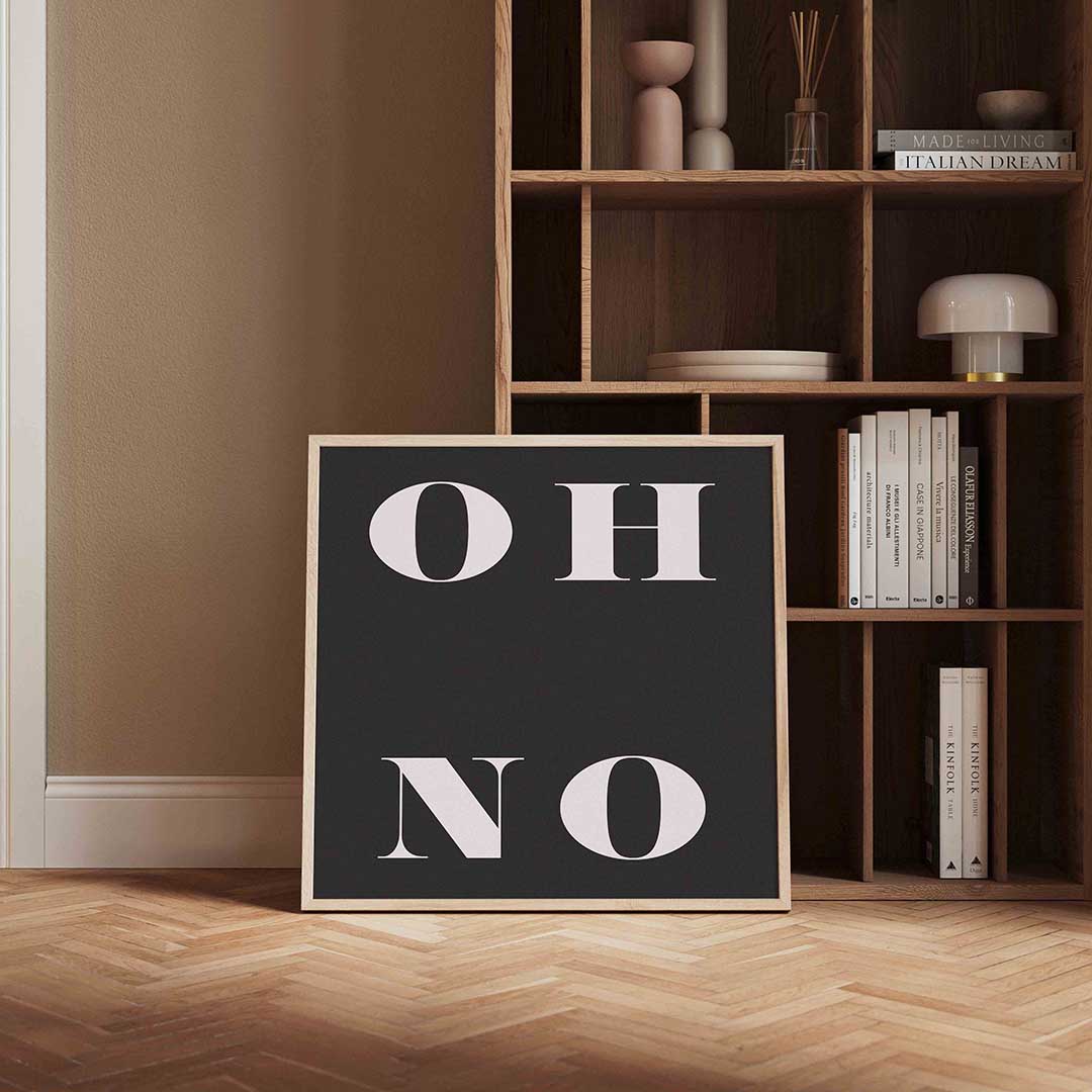 Oh no – vierkante wanddecoratie met kleur en vorm van WallArtistic