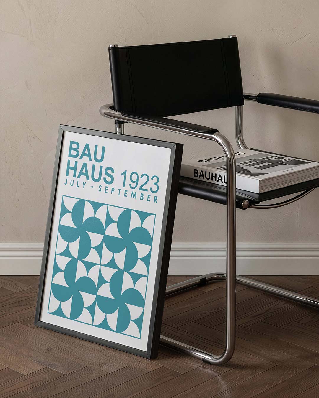 Vormritme en kleur – staande Bauhaus poster voor aan de muur