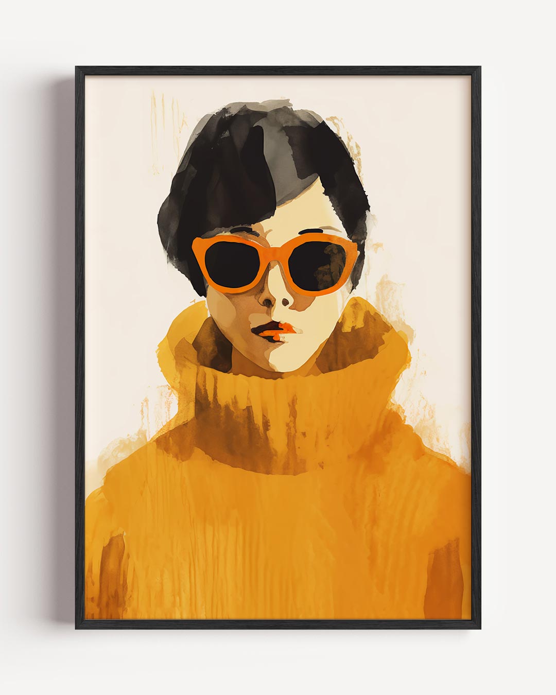Stijlvolle Fashionista in Zonlicht – vrouwelijk portret poster als wanddecoratie