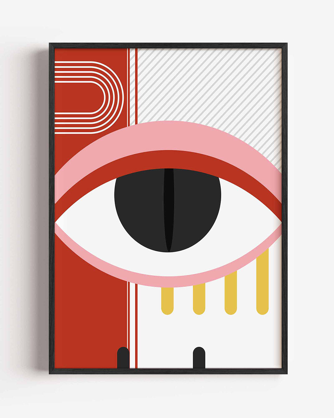 Oog en lijnen – staande Bauhaus poster als wanddecoratie