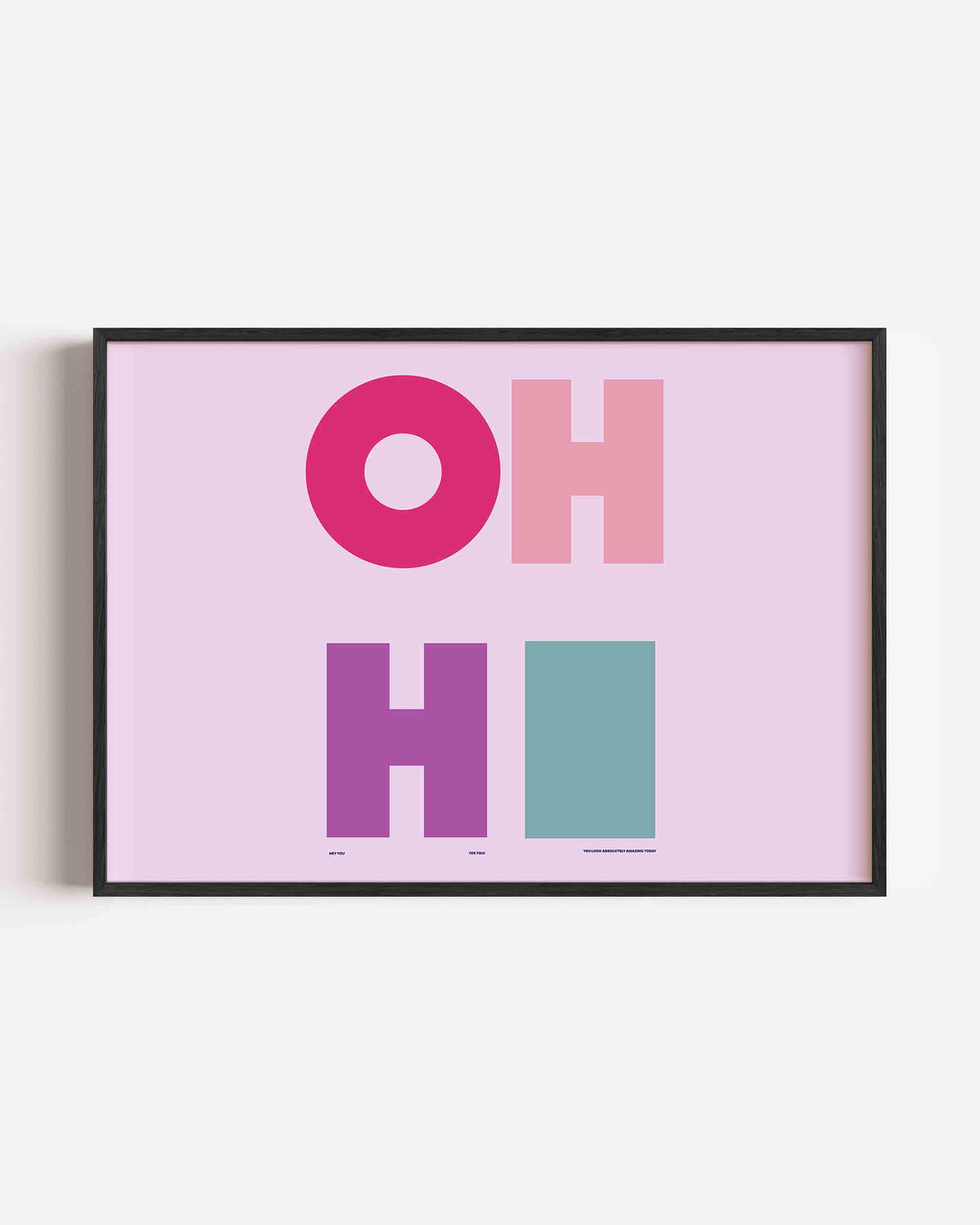 Oh hi – hedendaagse illustratie poster in landscape formaat