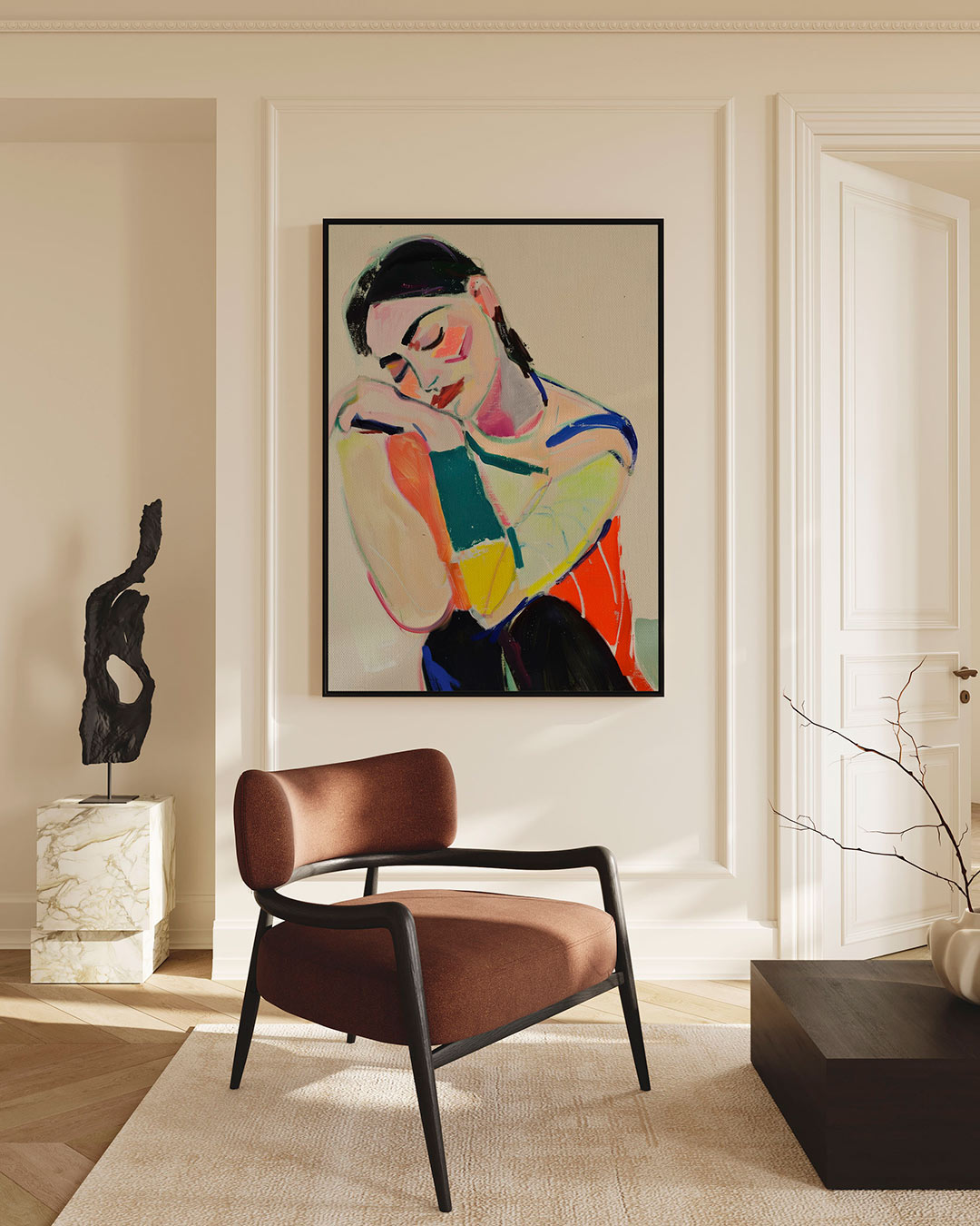 Dromerige kleurencompositie – staand wanddecoratie kunstwerk