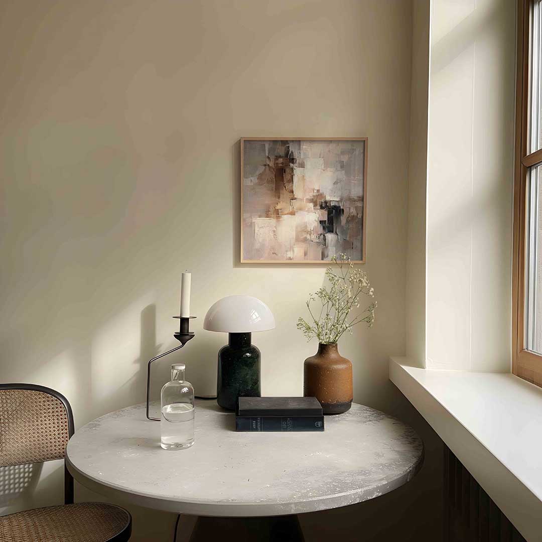 Abstracte beige en bruine – abstracte poster in vierkant formaat