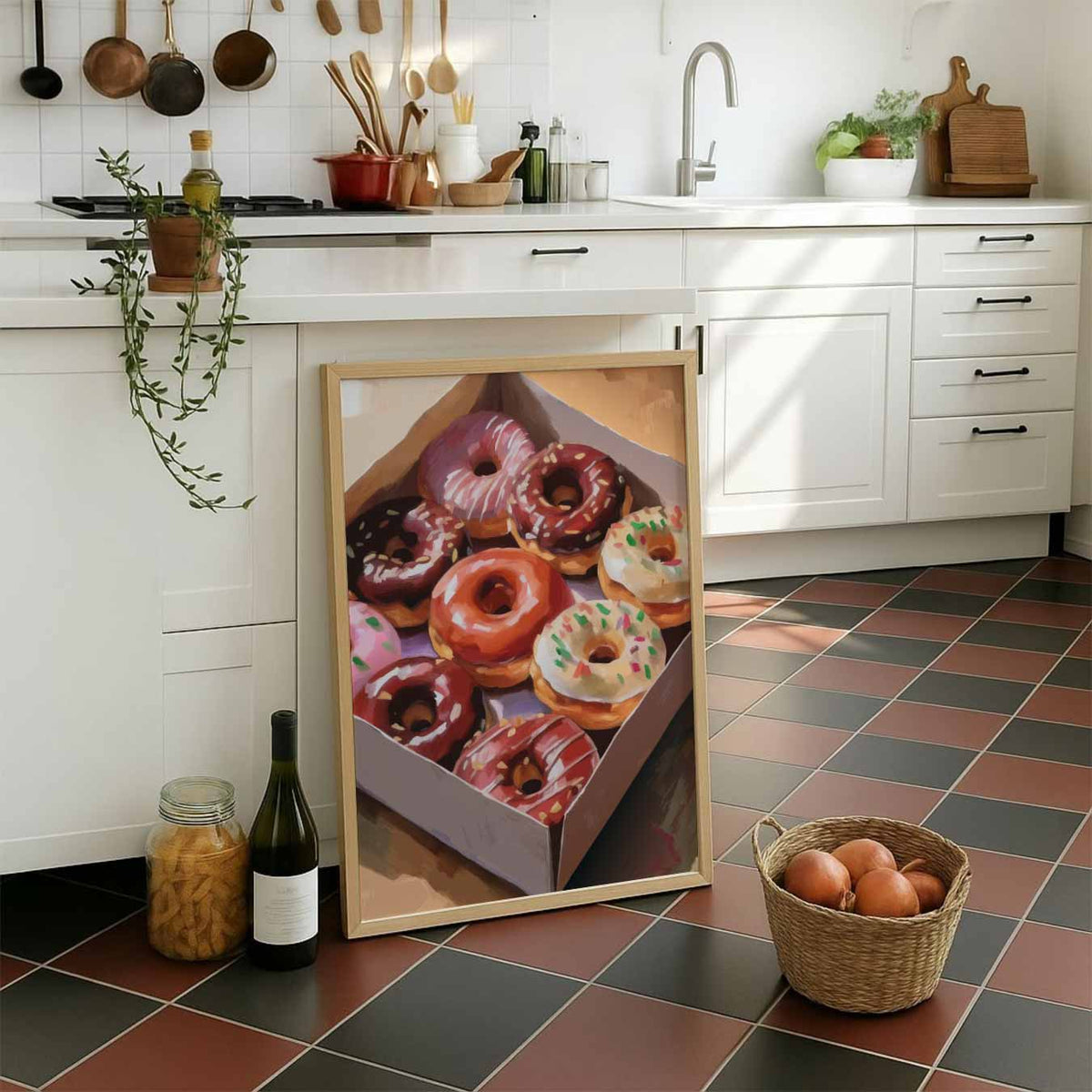 Verrukkelijke Donut-Droom – staande muurposter voor keuken of eethoek