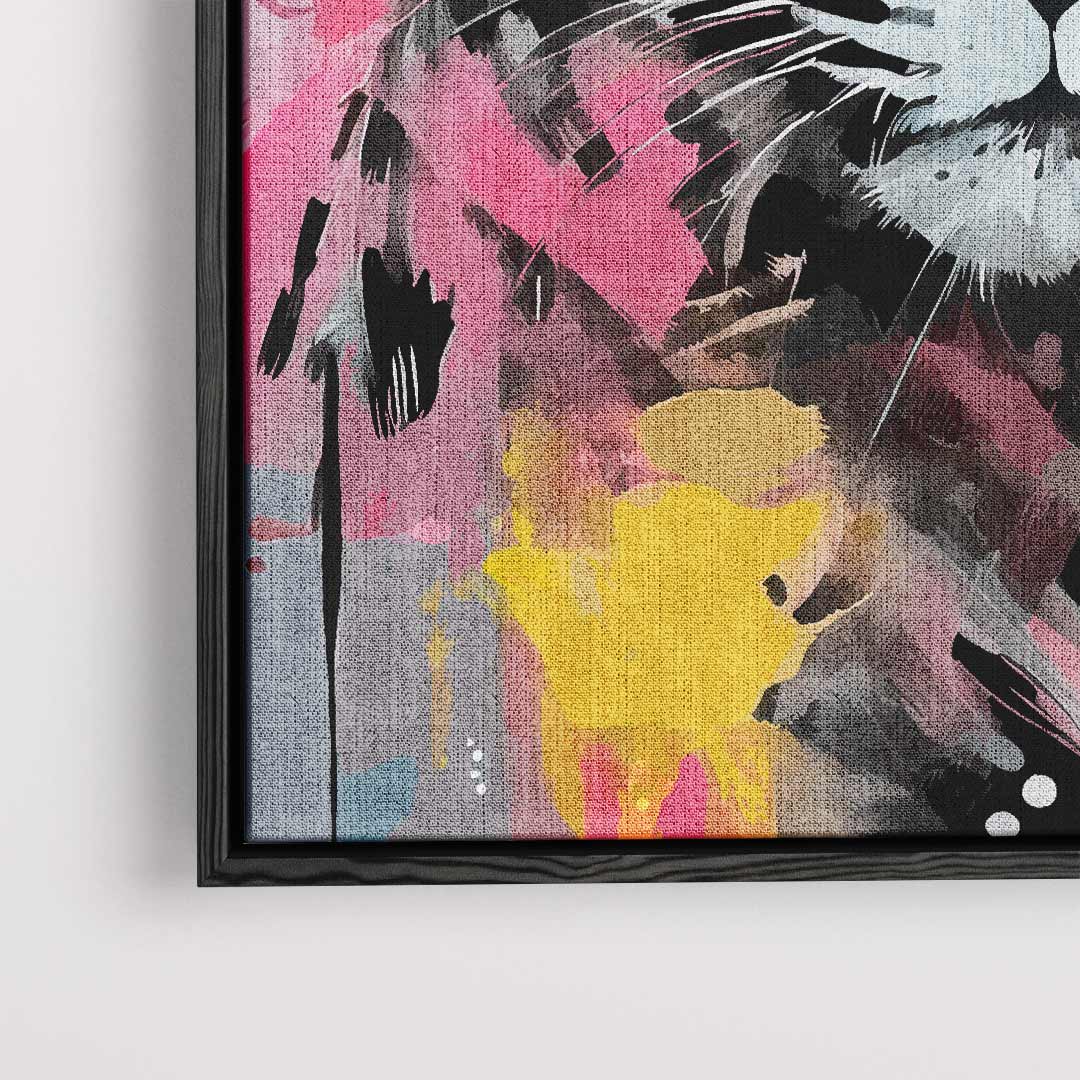 Kleurrijke Luipaardkunst – plexiglas wanddecoratie in portret formaat