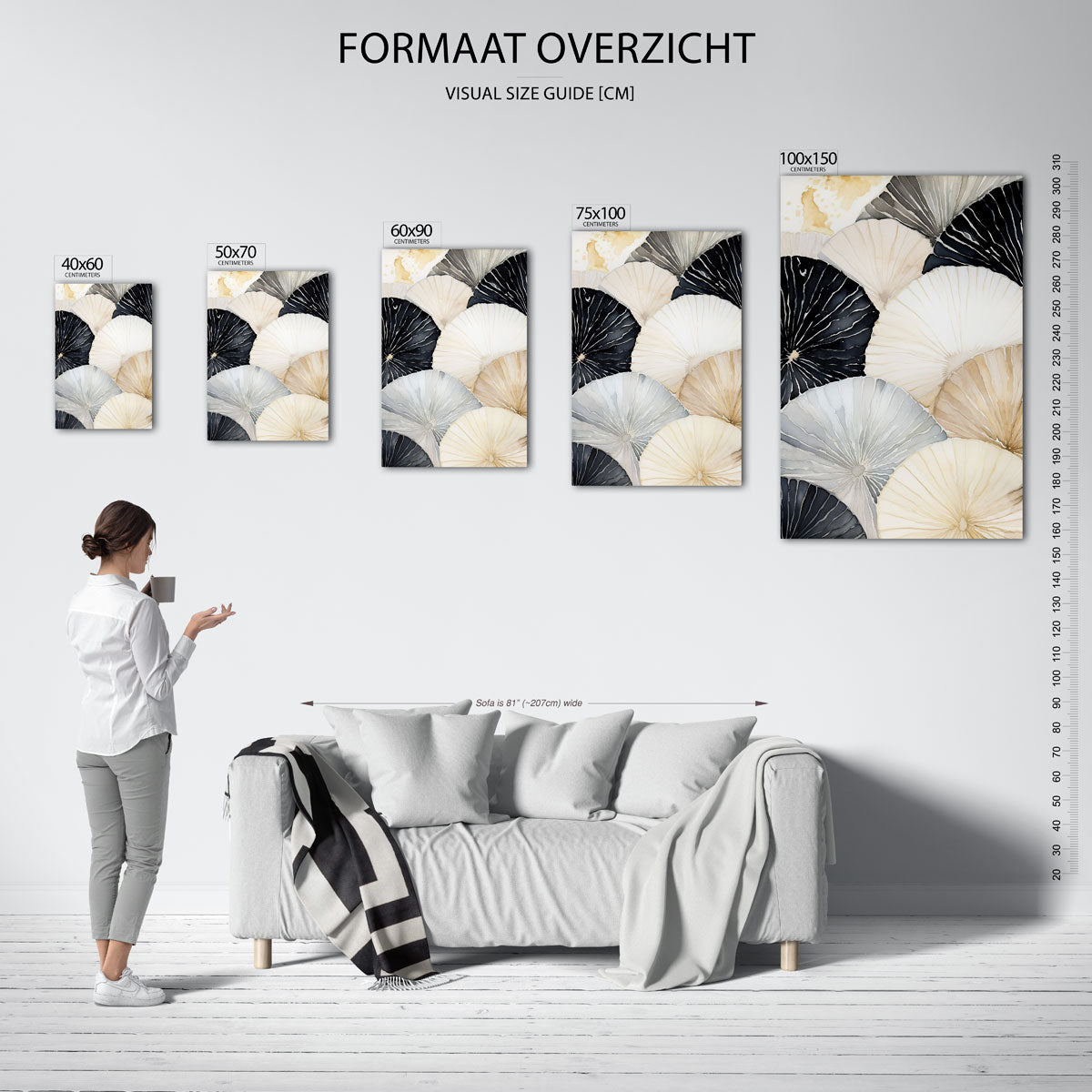 Organische vormen – staand wanddecoratie kunstwerk
