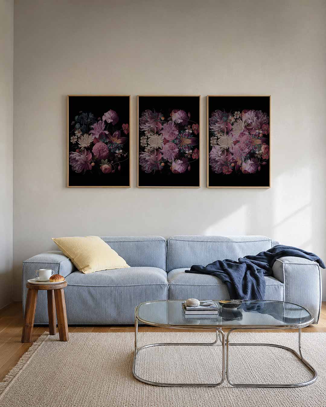 Bloemenpracht posterset – tweede productweergave – deze driedelige postercombinatie toont een weelderige