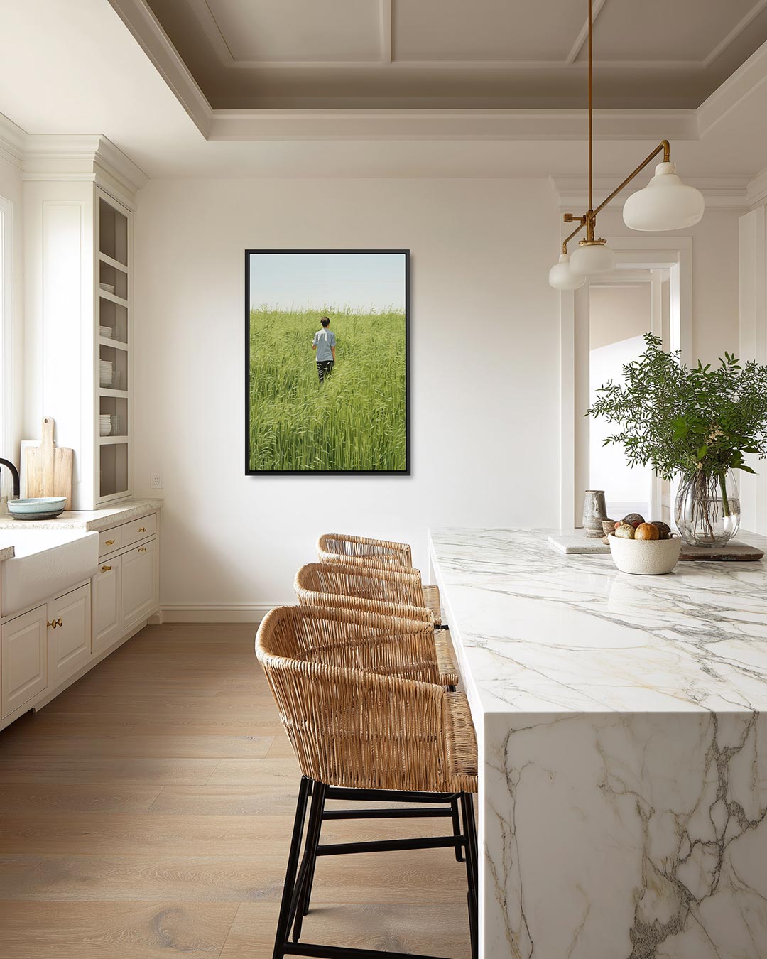 Wandeling in hoog gras – staand wanddecoratie kunstwerk