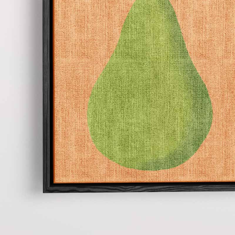 Speelse Peer Illustratie – canvas wanddecoratie in portret formaat