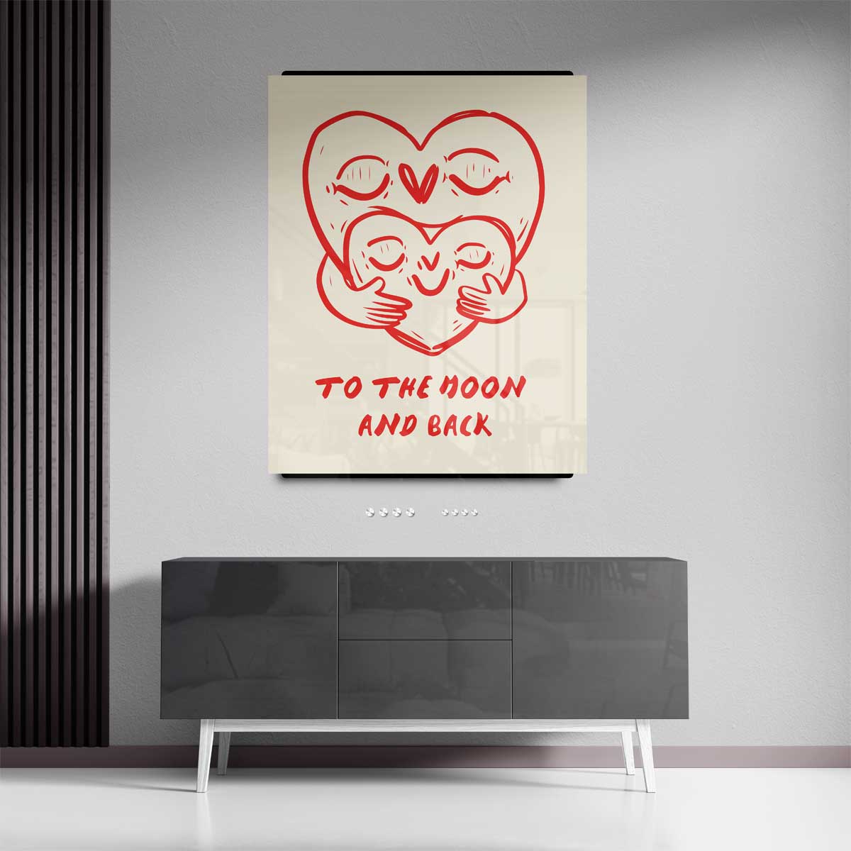 Liefdevolle Harten Knuffel – canvas kunstwerk als wanddecoratie