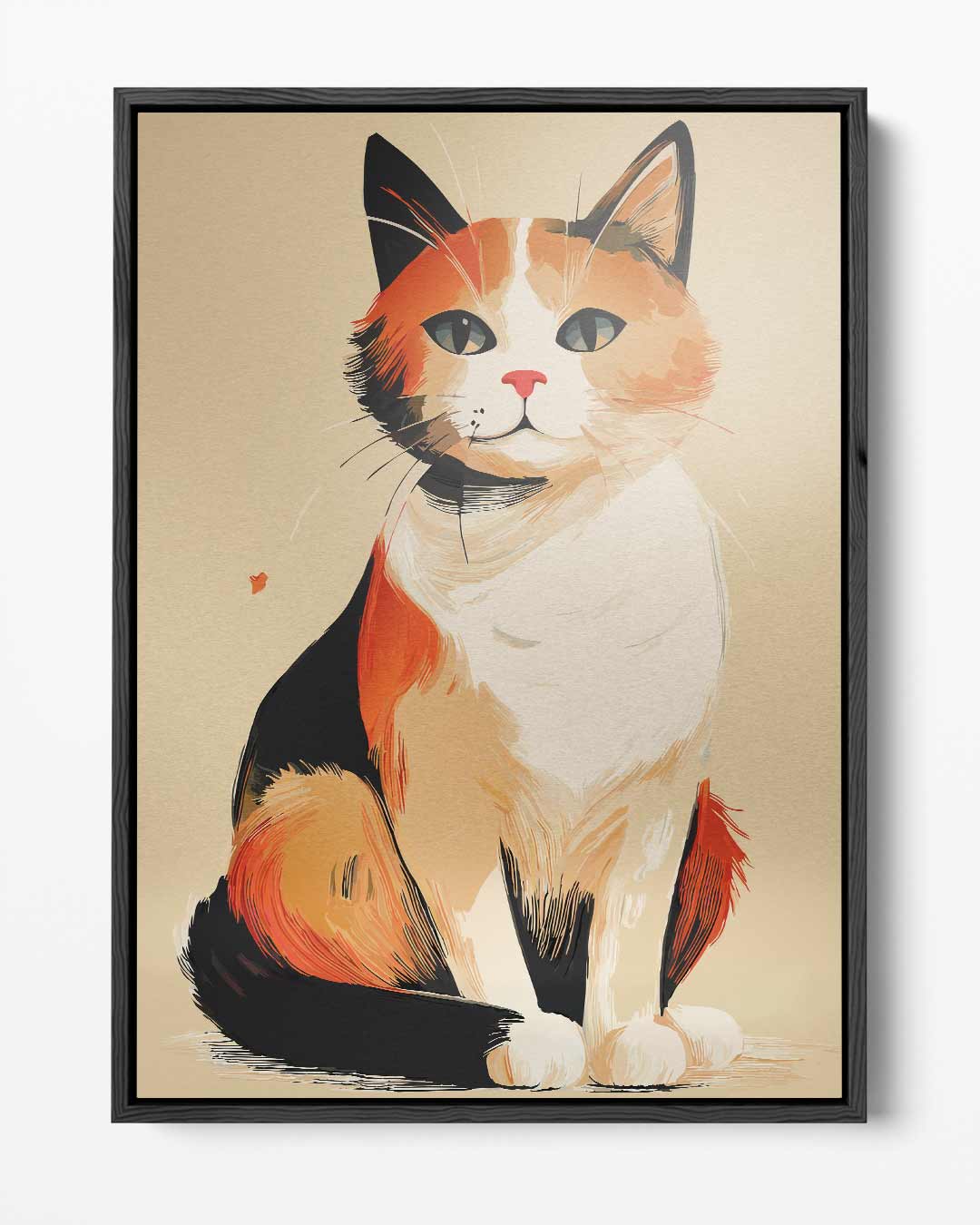 Vrolijke Kat op Canvas – portret kunstwerk als wanddecoratie