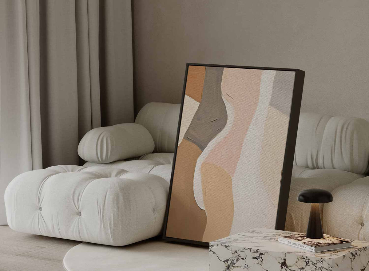 Abstracte Vormen in Zachte Tinten – modern portret kunstwerk van WallArtistic