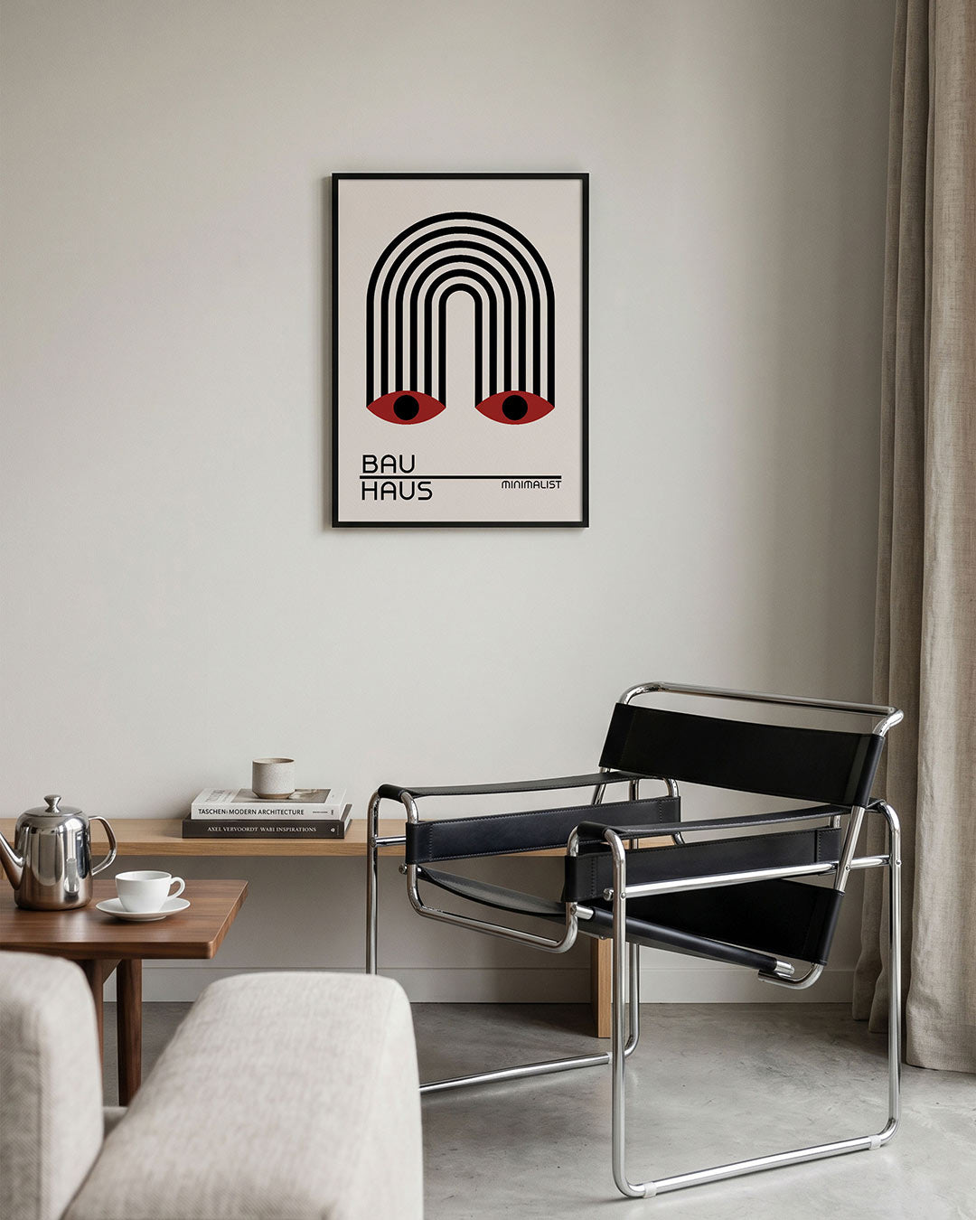 Lijnen en vormen – geometrische Bauhaus poster in staand formaat