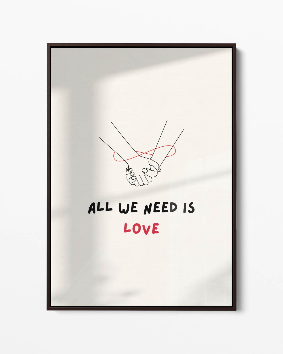 Hand in Hand Liefde Poster – portret kunstwerk als wanddecoratie