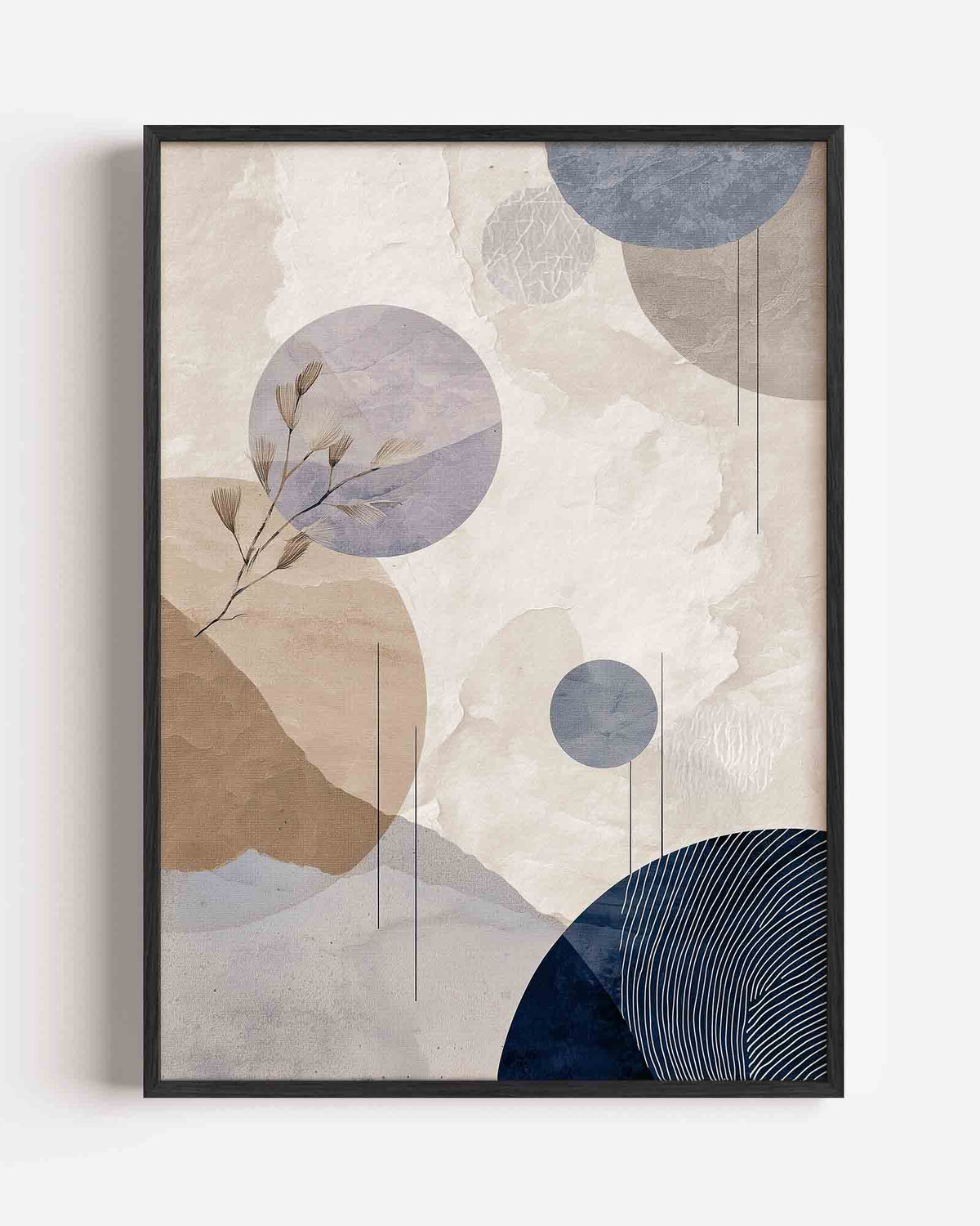 Abstracte cirkels en lijnen – abstracte portret poster als wanddecoratie