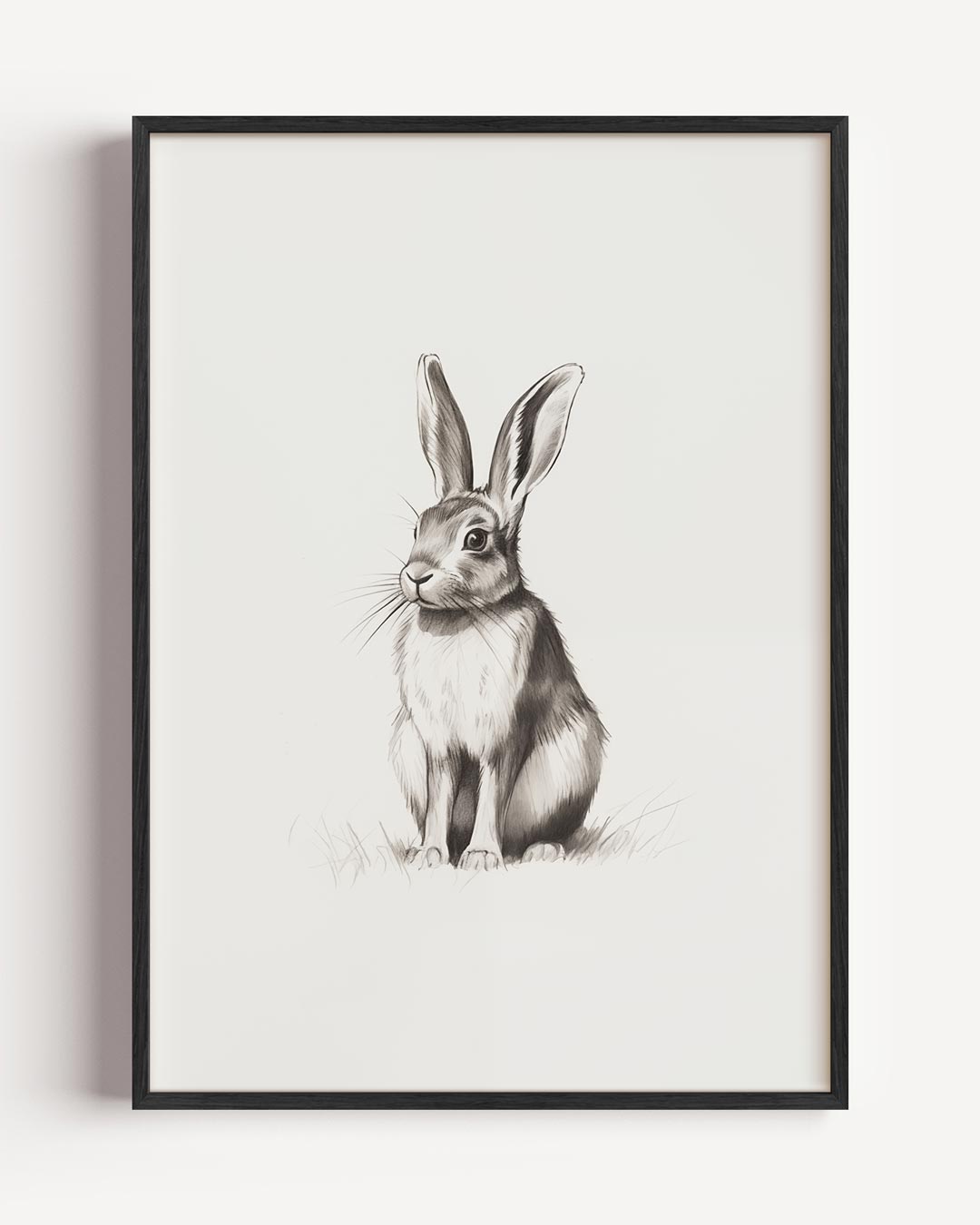Schattige Konijnen Illustratie – kerst portret poster als wanddecoratie