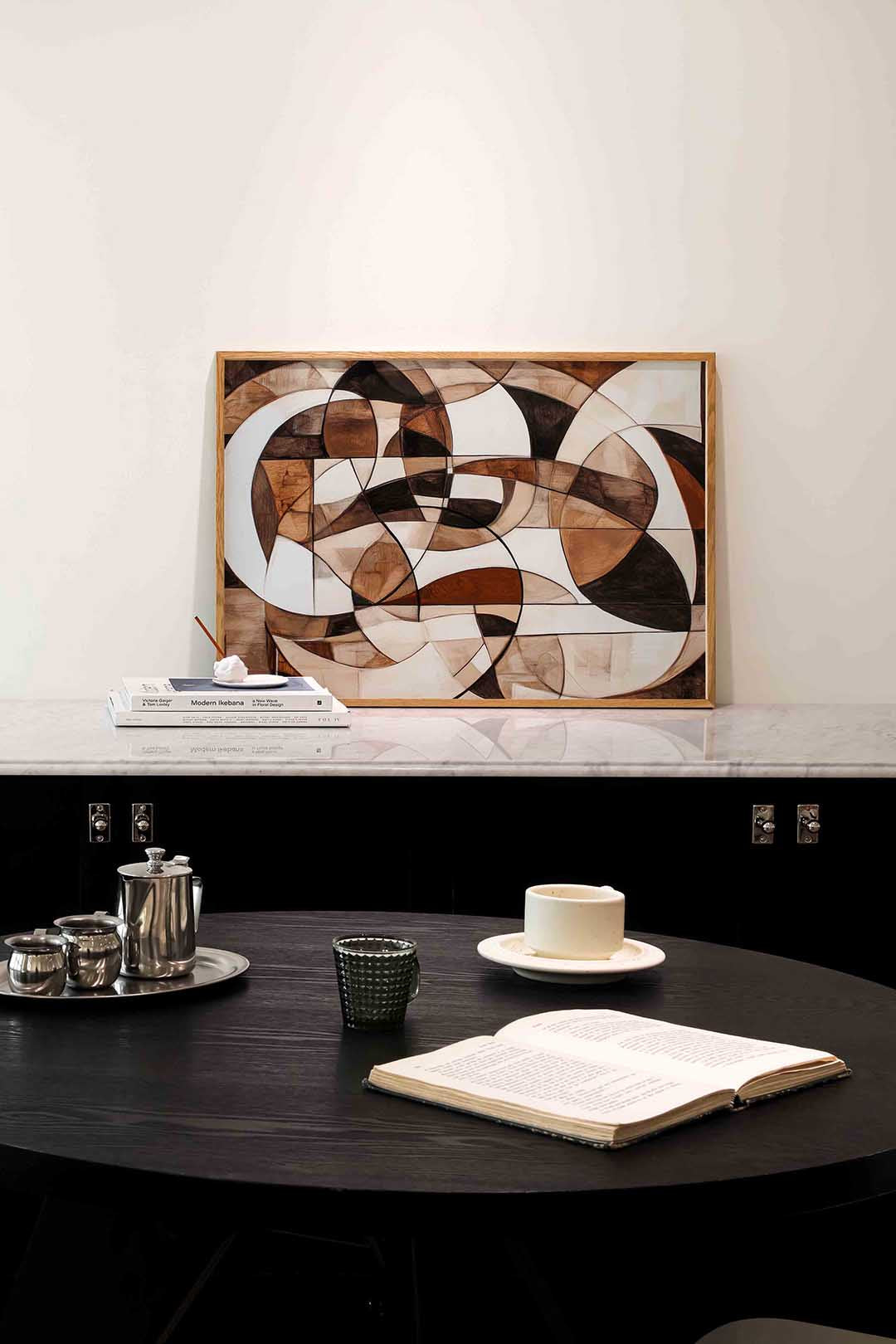 Abstracte vormen – abstracte poster in liggend formaat