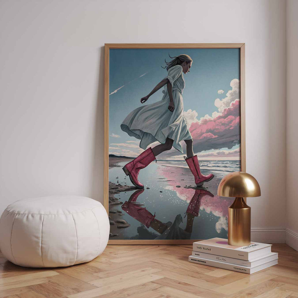Dromerige Strandwandeling – zomerse wandkunst als portret poster