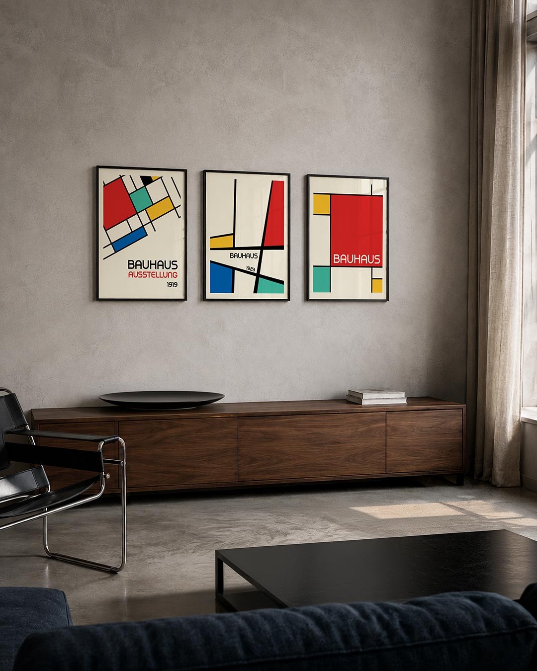 Kleurvlakken en lijnen posterset – tweede productweergave – deze posterset in drie delen toont een speelse mix van