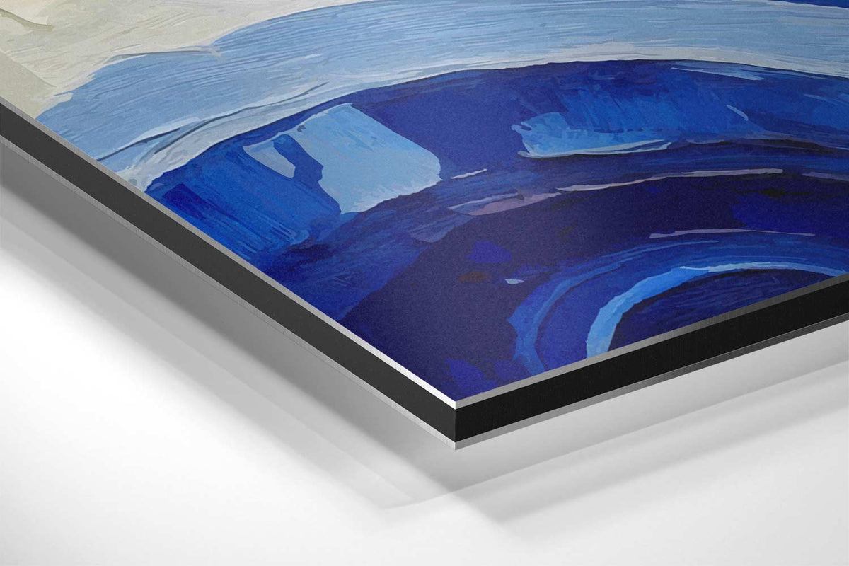 Spiralen van Blauw – canvas kunstwerk als wanddecoratie