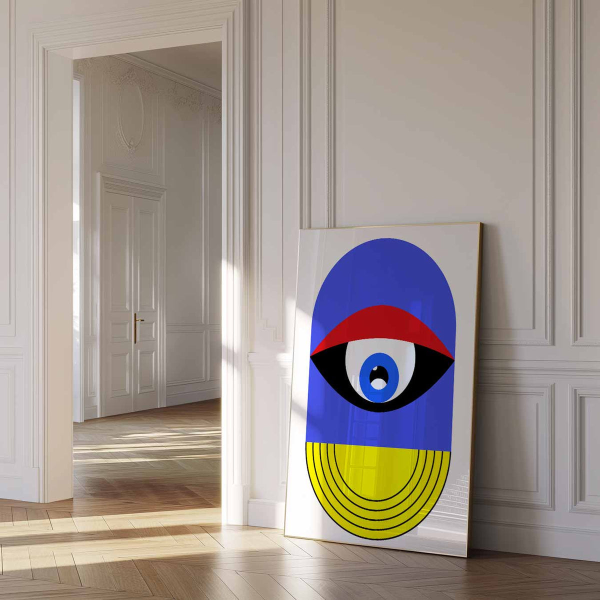 Trendy Geometrische Oogposter – dierenposter als moderne staande wanddecoratie