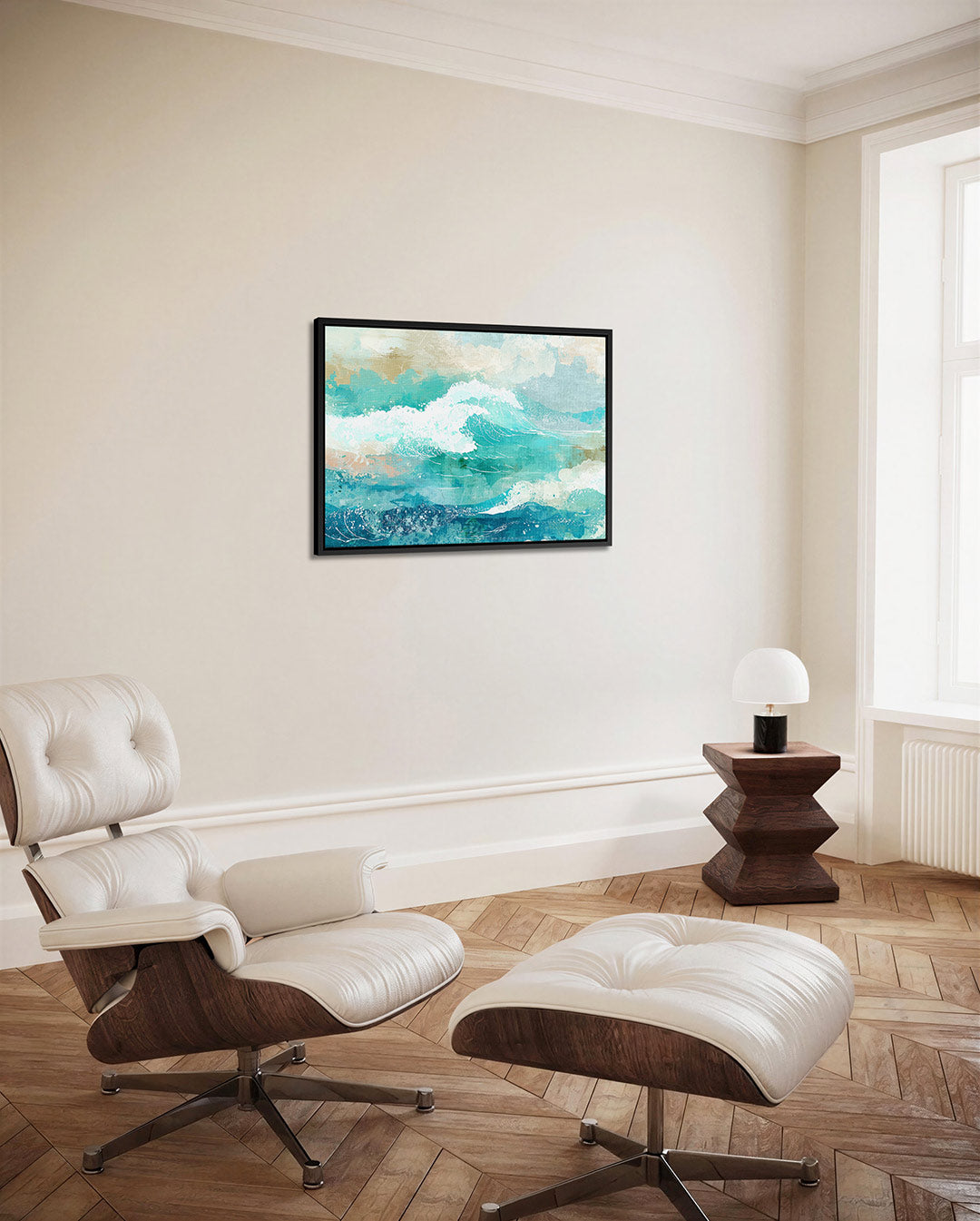 Dynamische oceaangolven – alternatieve weergave van het kunstwerk