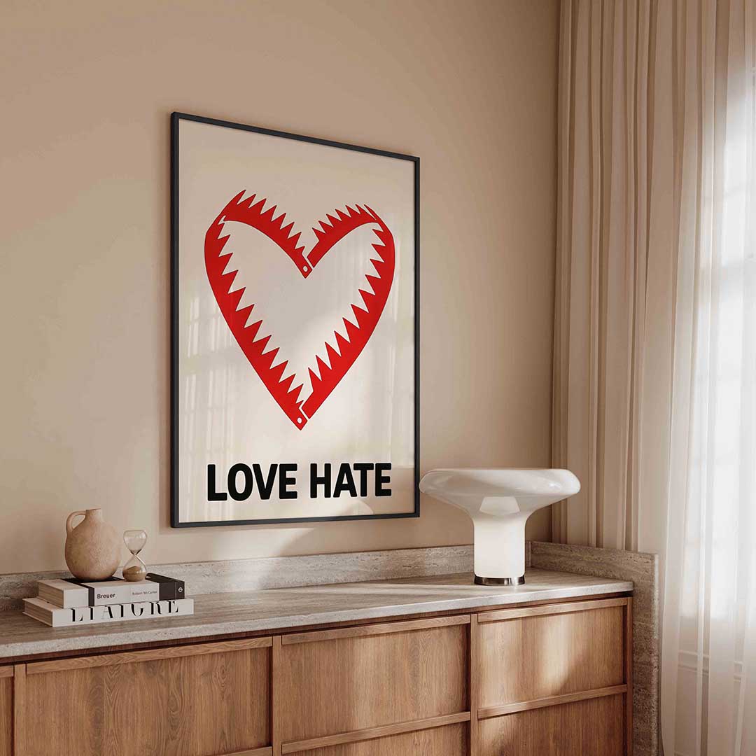 Love hate – urban poster in staand formaat