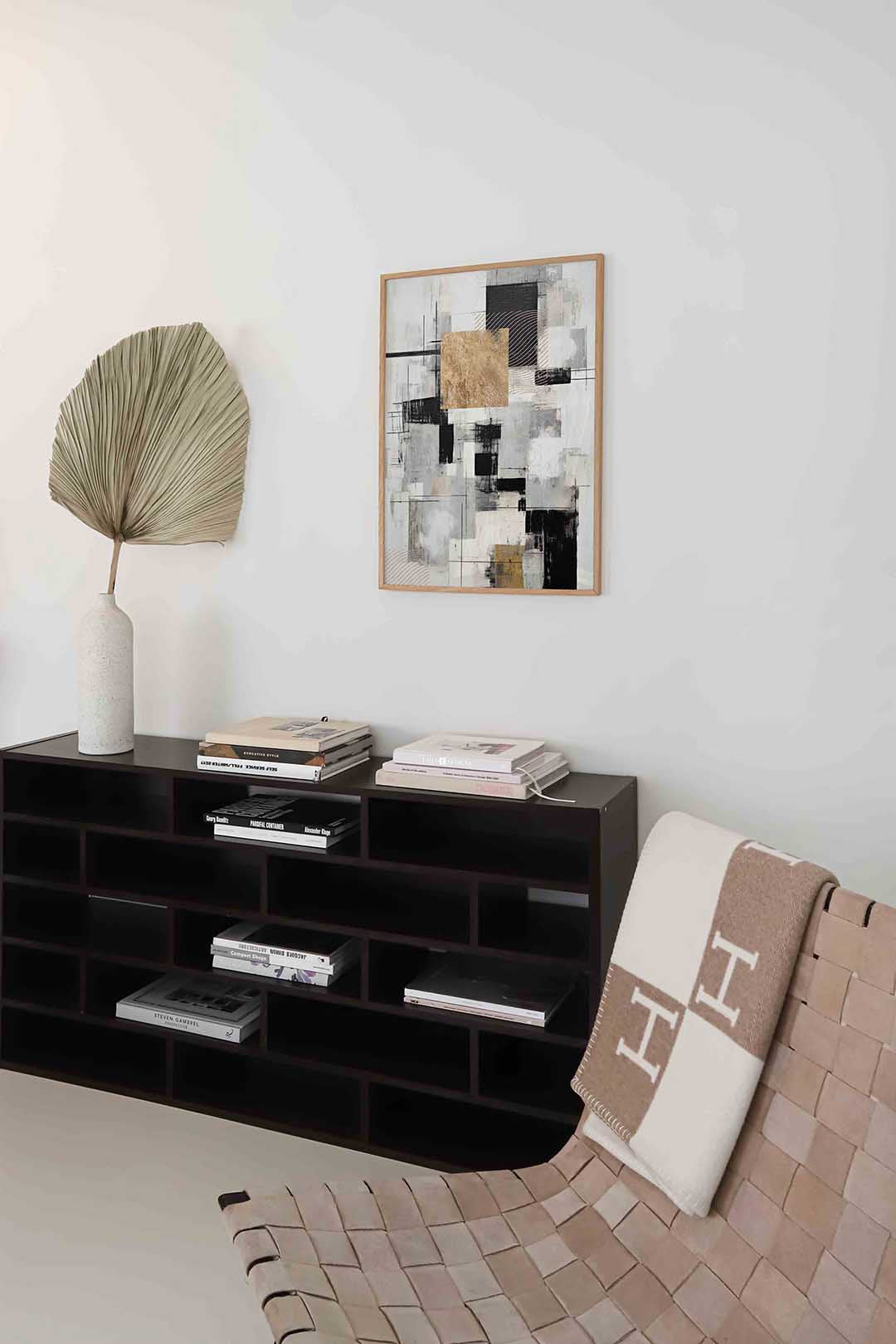 Abstracte geometrische vormen – staande zachte abstracte wanddecoratie van WallArtistic