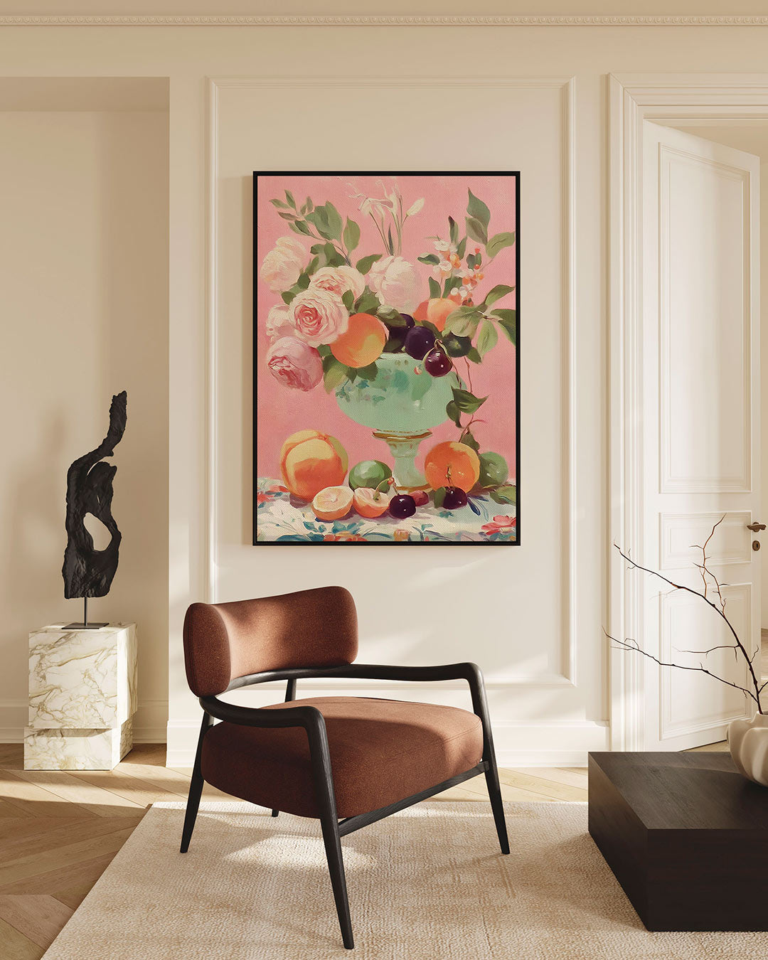 Bloemen en fruit – staande wanddecoratie