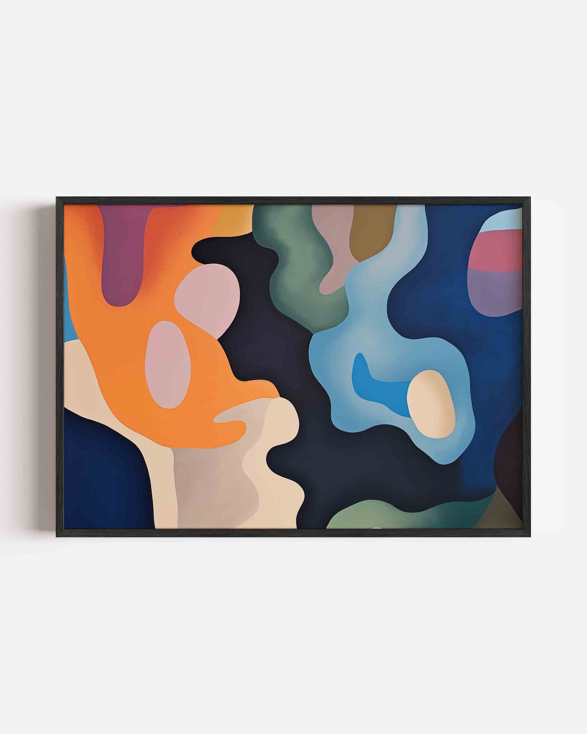 Abstracte vormen – kleurrijke abstracte landscape poster als wanddecoratie