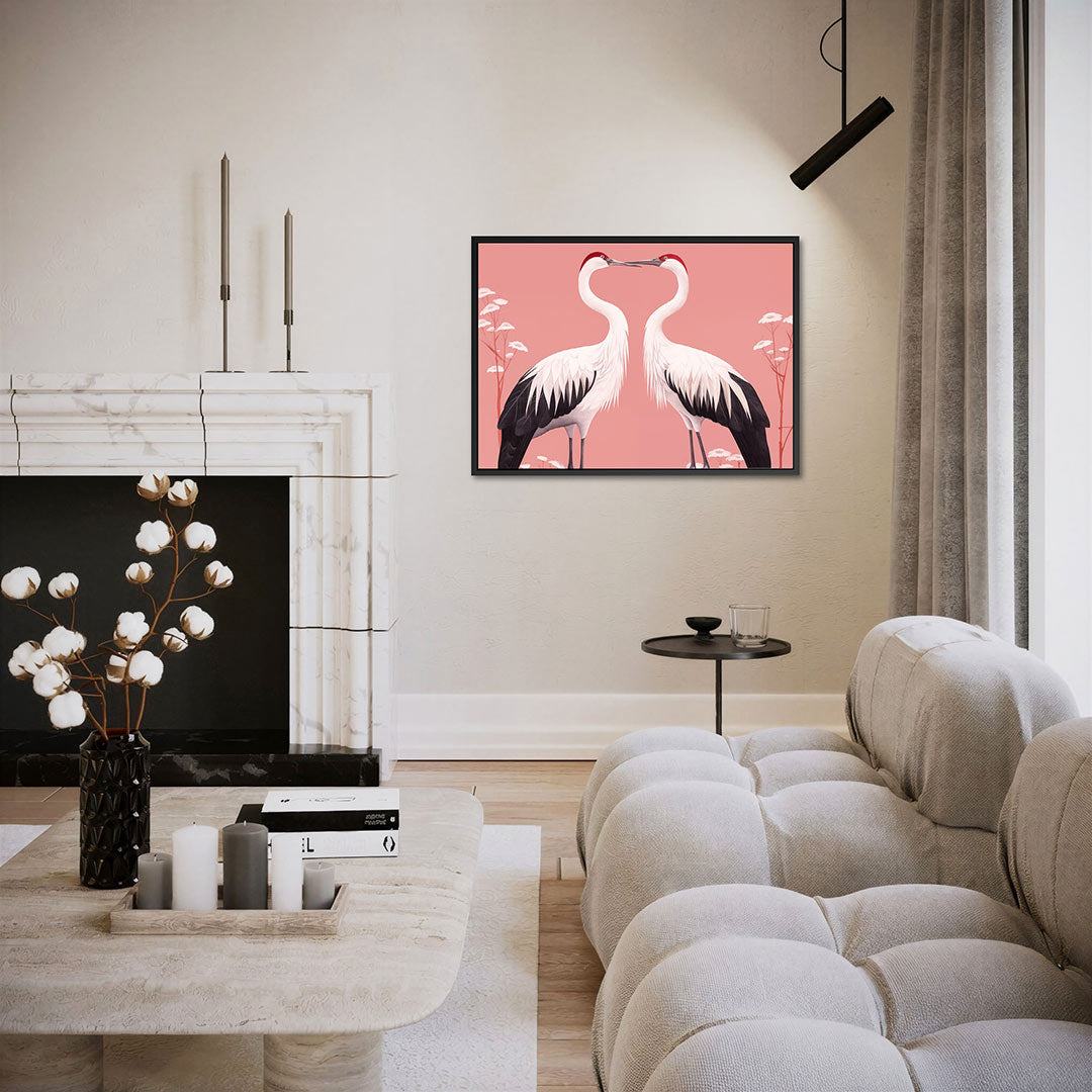 Elegante vogels – liggende wanddecoratie