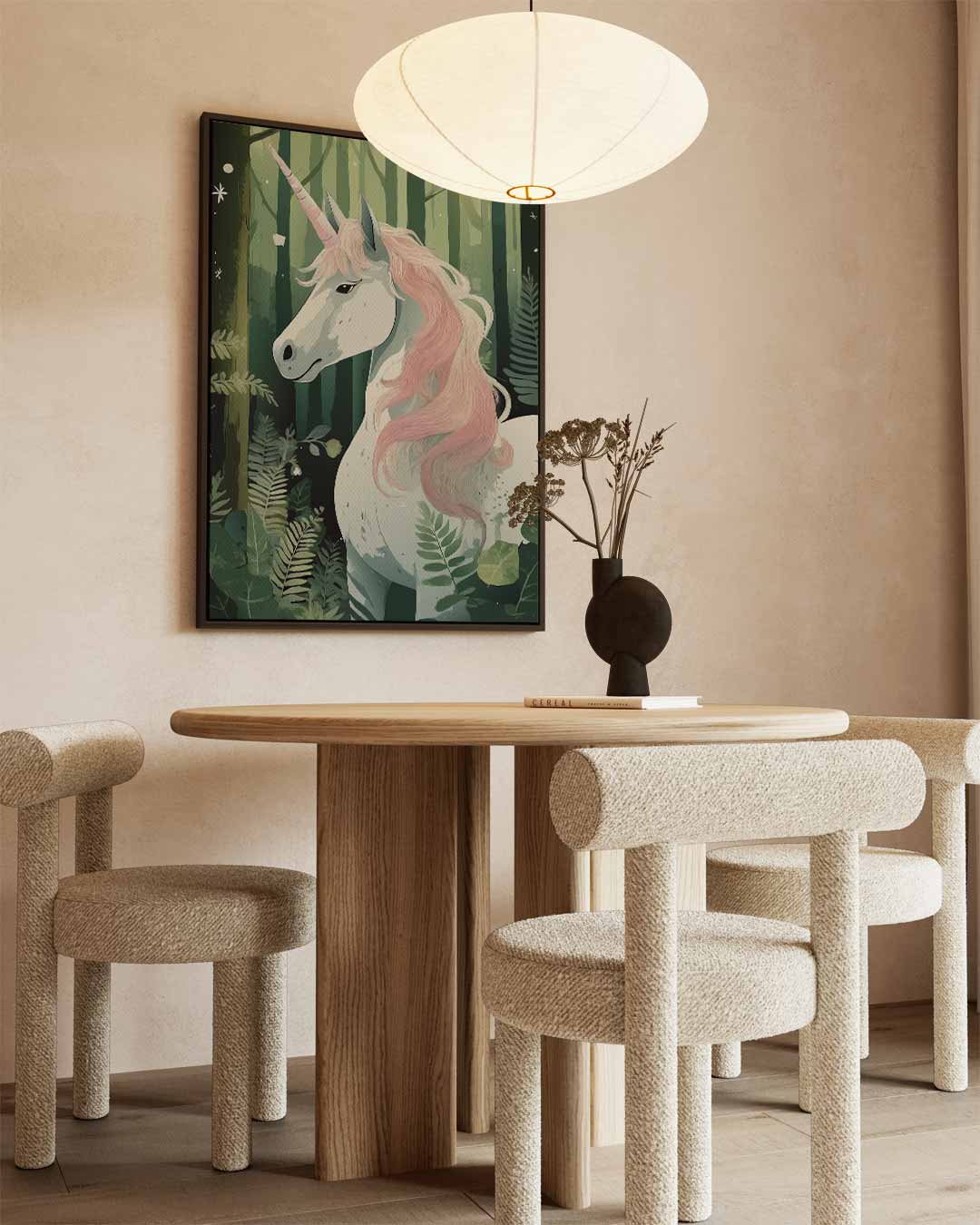 Magische Eenhoorn in het Bos – staand kunstwerk voor modern interieur