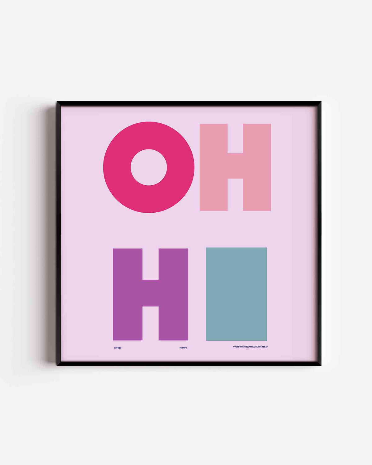 Oh hi – vierkante poster met kleur en vormen als wanddecoratie
