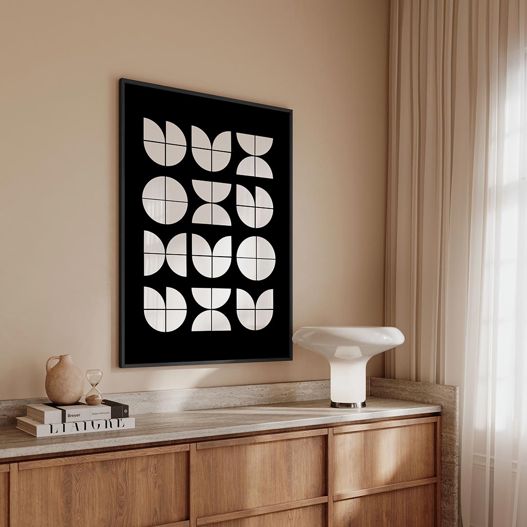 – geometrische Bauhaus poster in staand formaat