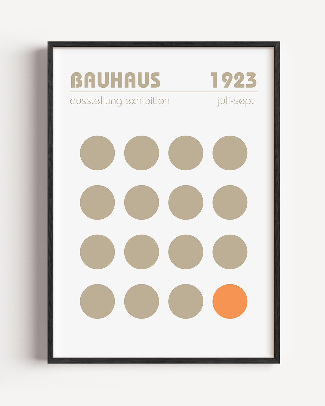 Cirkelpatroon en kleur – staande Bauhaus poster als wanddecoratie