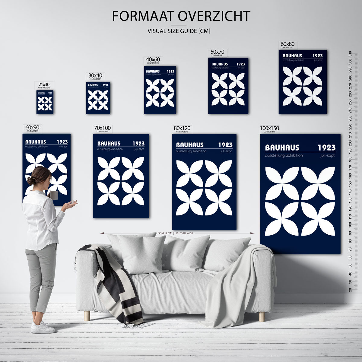 Vormritme en kleur – geometrische poster in Bauhaus-stijl van WallArtistic
