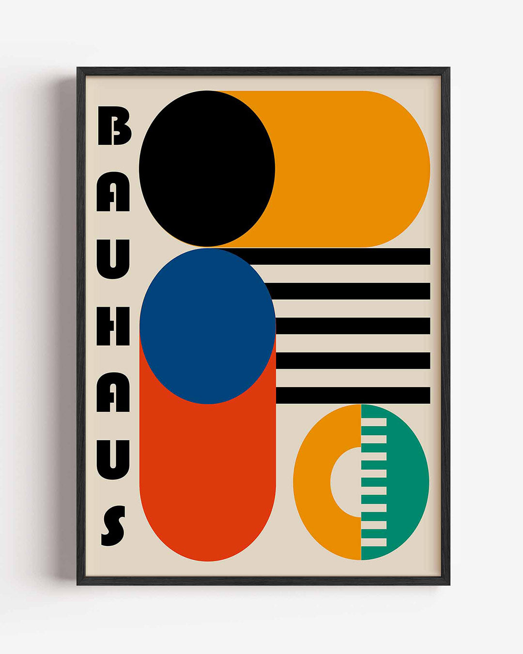 Vormen en kleurvlakken – staande Bauhaus poster als wanddecoratie