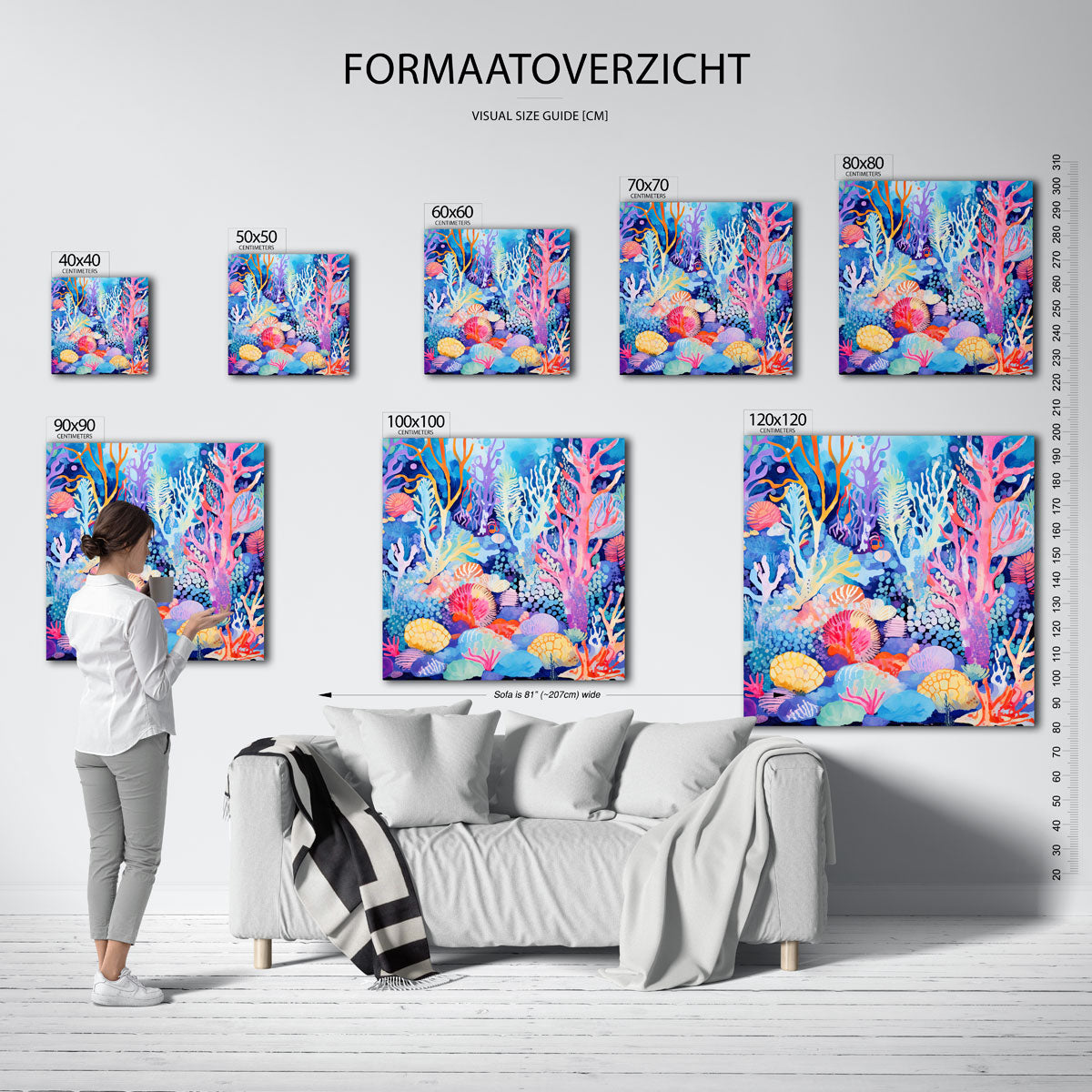 Koraalrif – vierkante muurposter voor de kinderkamer