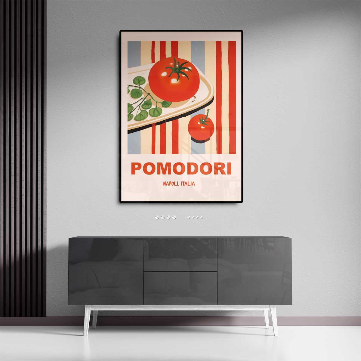 Pomodori Illustratie Poster – canvas kunstwerk als wanddecoratie