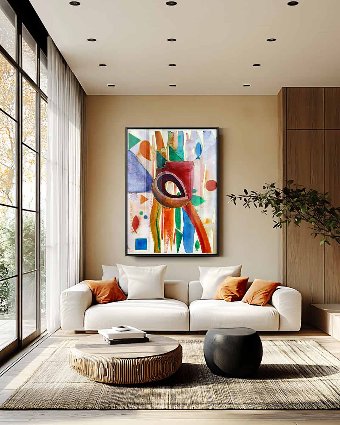 Kleurrijk Avontuur – staand kunstwerk voor modern interieur