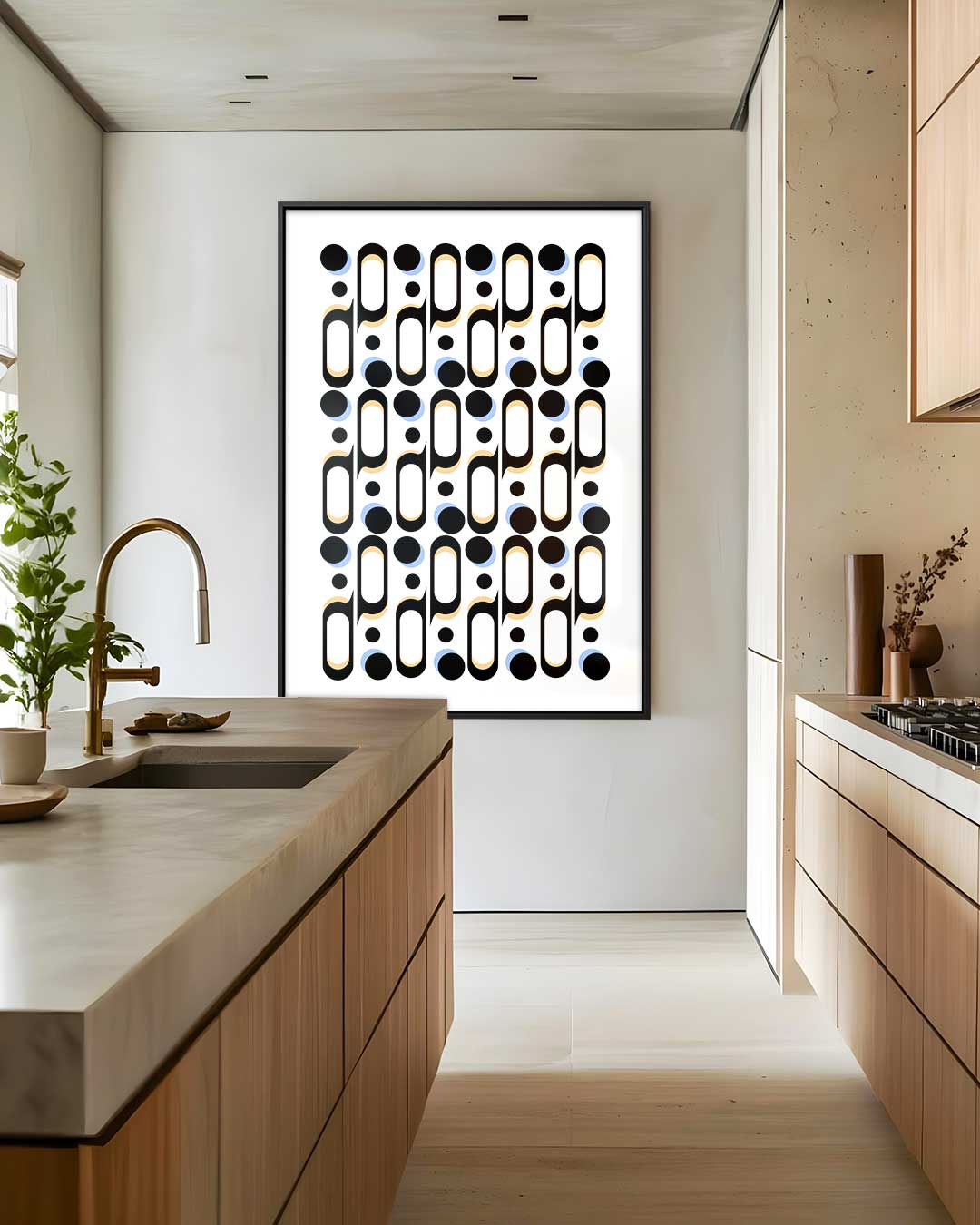 Modern Grafisch Patroon – dibond wanddecoratie in staand formaat