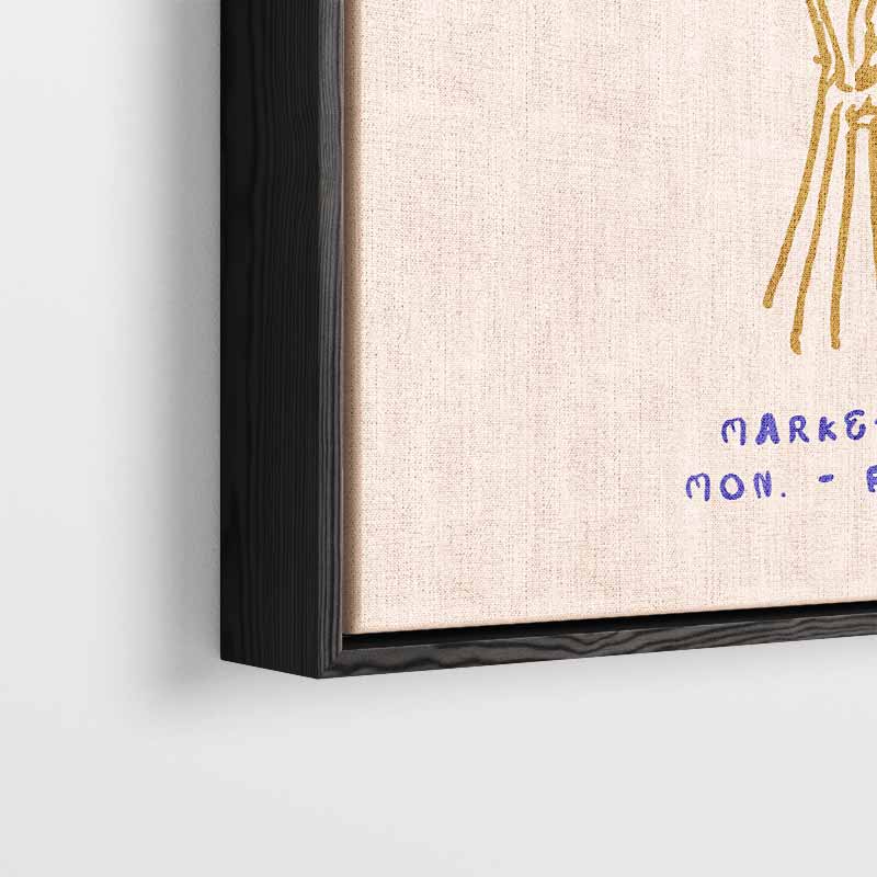 Bloemenmarkt Illustratie – plexiglas wanddecoratie in portret formaat