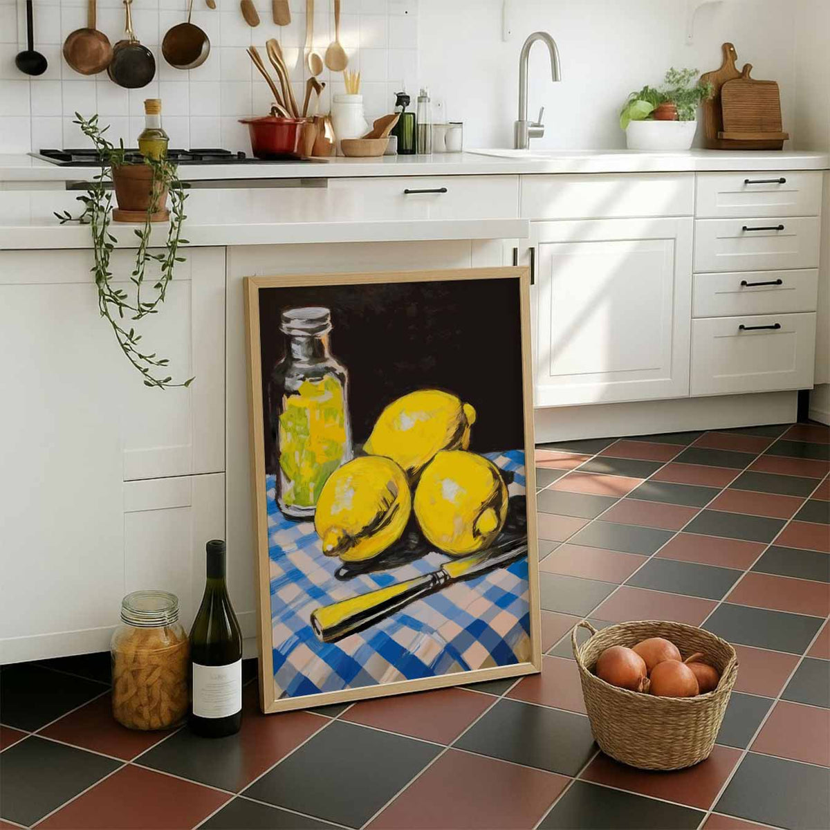 Zonnige Citroen Keukenposter – staande muurposter voor keuken of eethoek