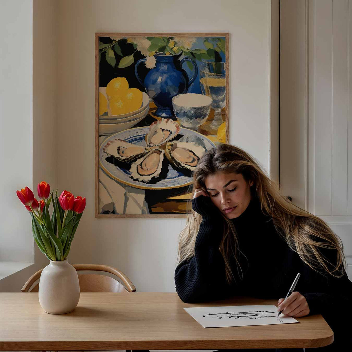 Elegante Stilleven – keuken poster als sfeervolle staande wanddecoratie