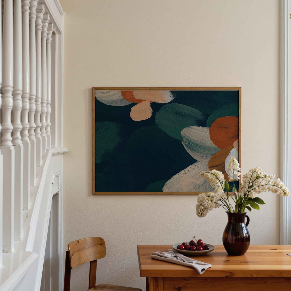 Abstracte vormen – artistieke poster in liggend formaat