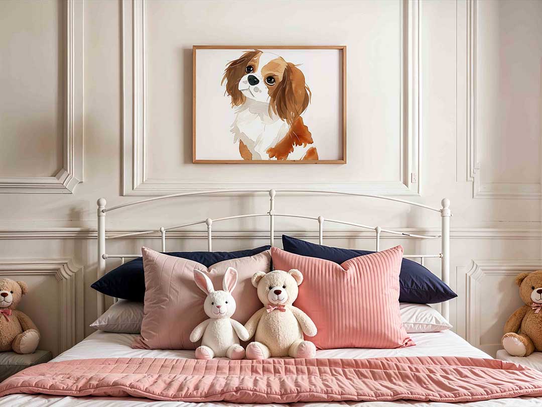 Hond met bruine vlekken – kids poster in liggend formaat