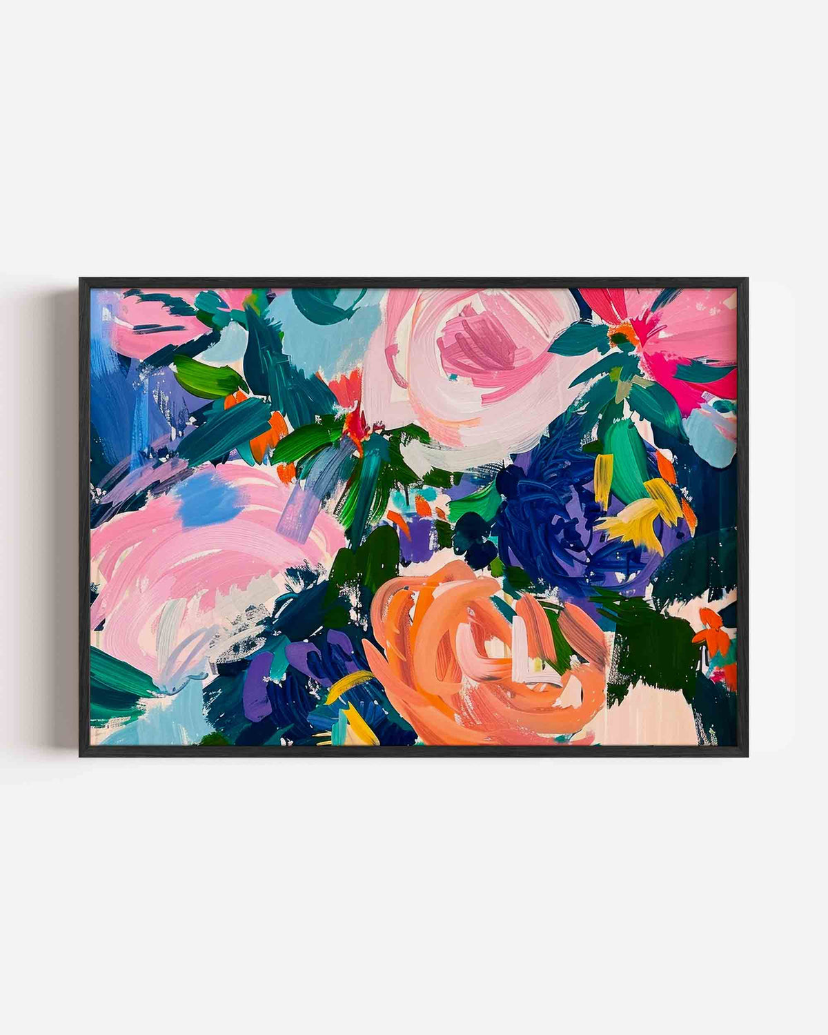Bloemen en bladeren – bloemen landscape poster als wanddecoratie